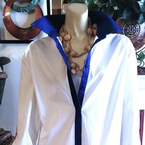 NEW YORK AND COMPANY --PENCIL STYLE, COLORBLOCK SHIRT DRESS.